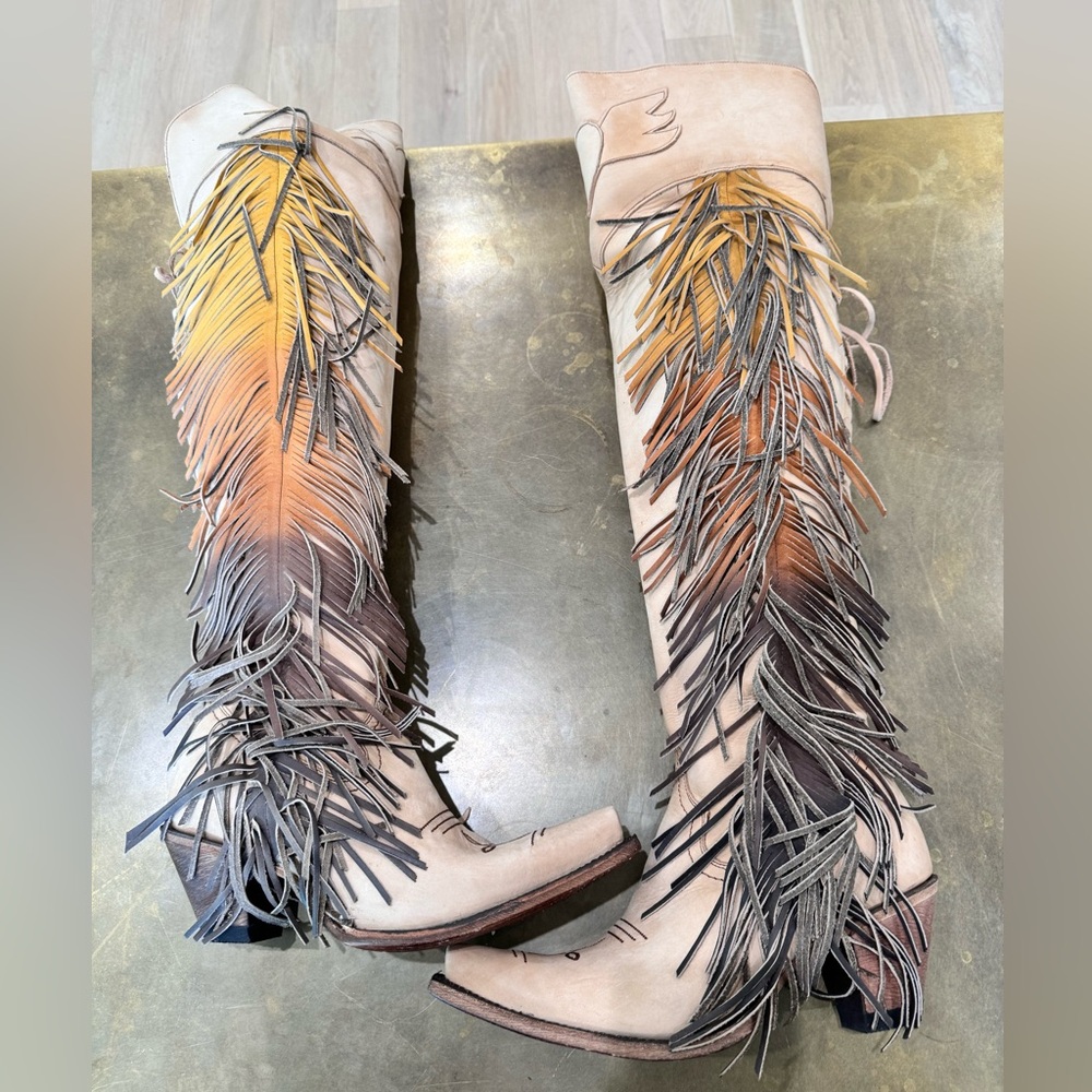 Junk Gypse Women’s Spirit Animal Ombré Fringe Boot Size 8.5